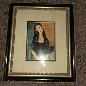 Amedeo Modigliani-JEANNE HEBUTERNE SEATED-Edition Hazan 1994-Nicely Framed